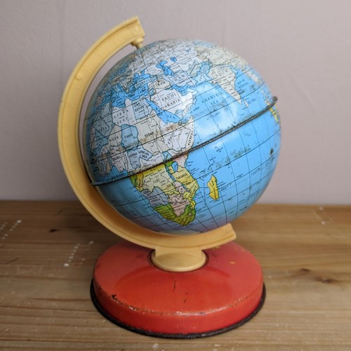 Vintage globe tin - tin, revolving