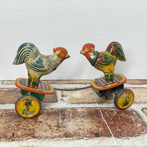 Vintage tin litho fighting - vintage,