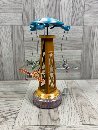Vintage tin spinning airplane - vintage,