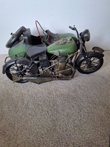Vintage green motorcycle tin - vintage,