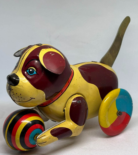 Vintage tin metal push go - tin, &