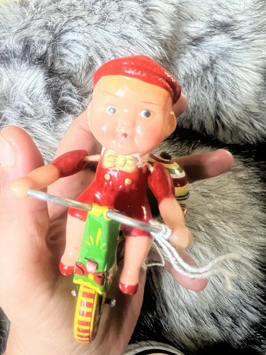 Vintage ringing tricycle tin - vintage,