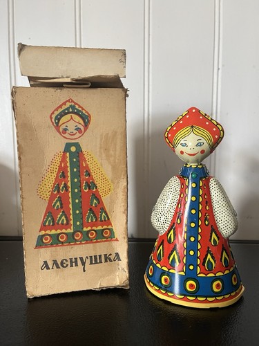 Vintage russian tin doll toy - russian,