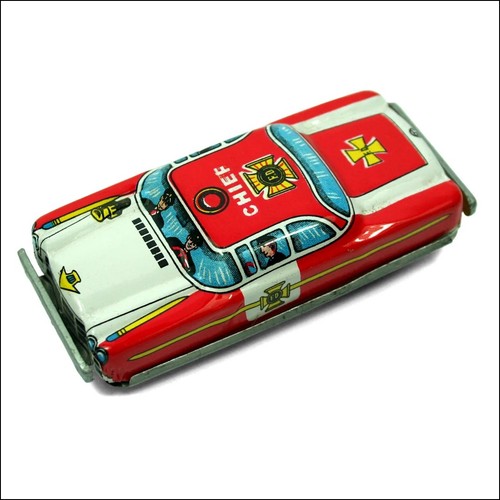Vintage tin plate fire chief - vintage,
