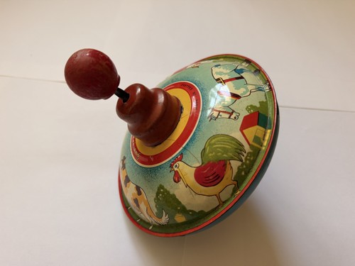 Tri ang tin spinning top - tin,