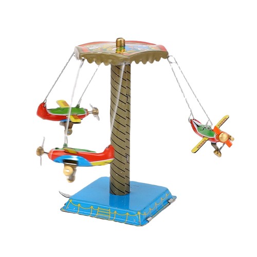Vintage tin toy airplane - tin,
