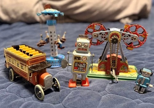 Retro tin toy lot wind - tin, 5