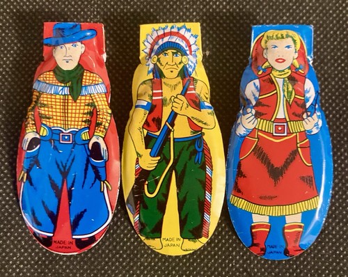 Tin litho cowboy indian and - indian,