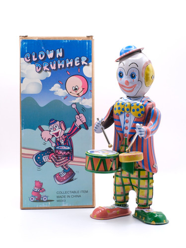 Vintage tin plate clown - vintage,