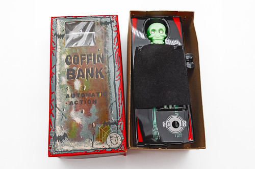 Vintage yone coffin bank 1960s - coffin,