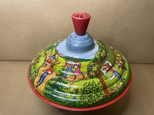 Vintage spinning top toy with - vintage,