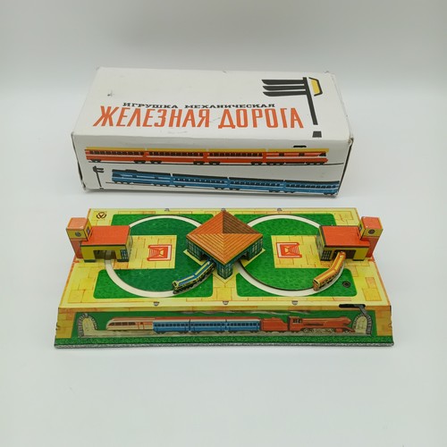 Vintage soviet tin toy train - vintage,